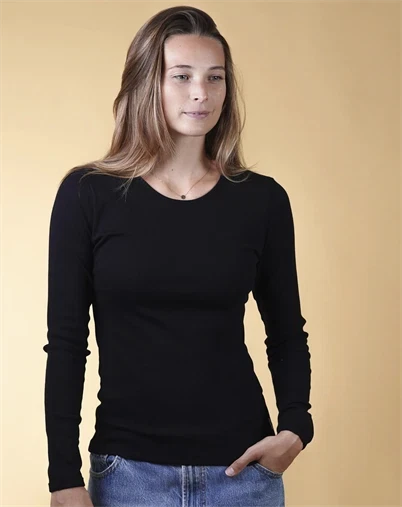Elsk - Rib Langærmet Trøje - Black